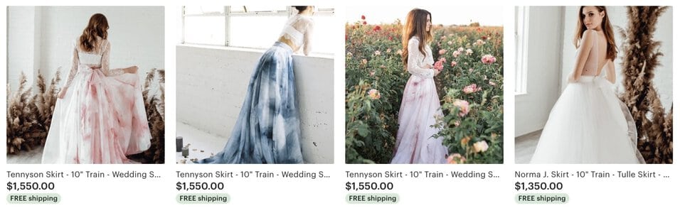 Best etsy bridal clearance shops